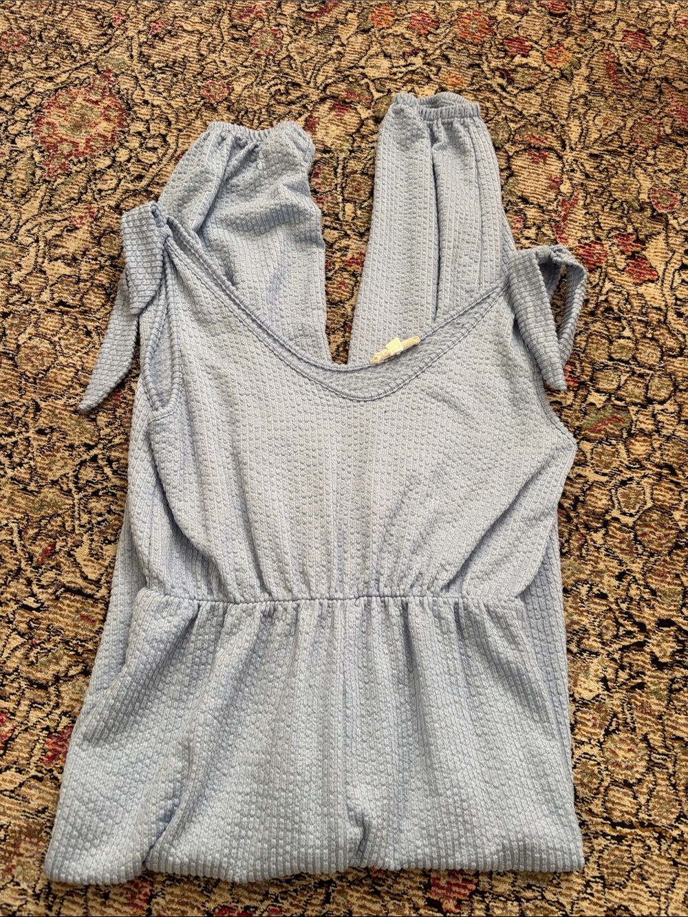 Light Blue Women's Textured Jumpsuit